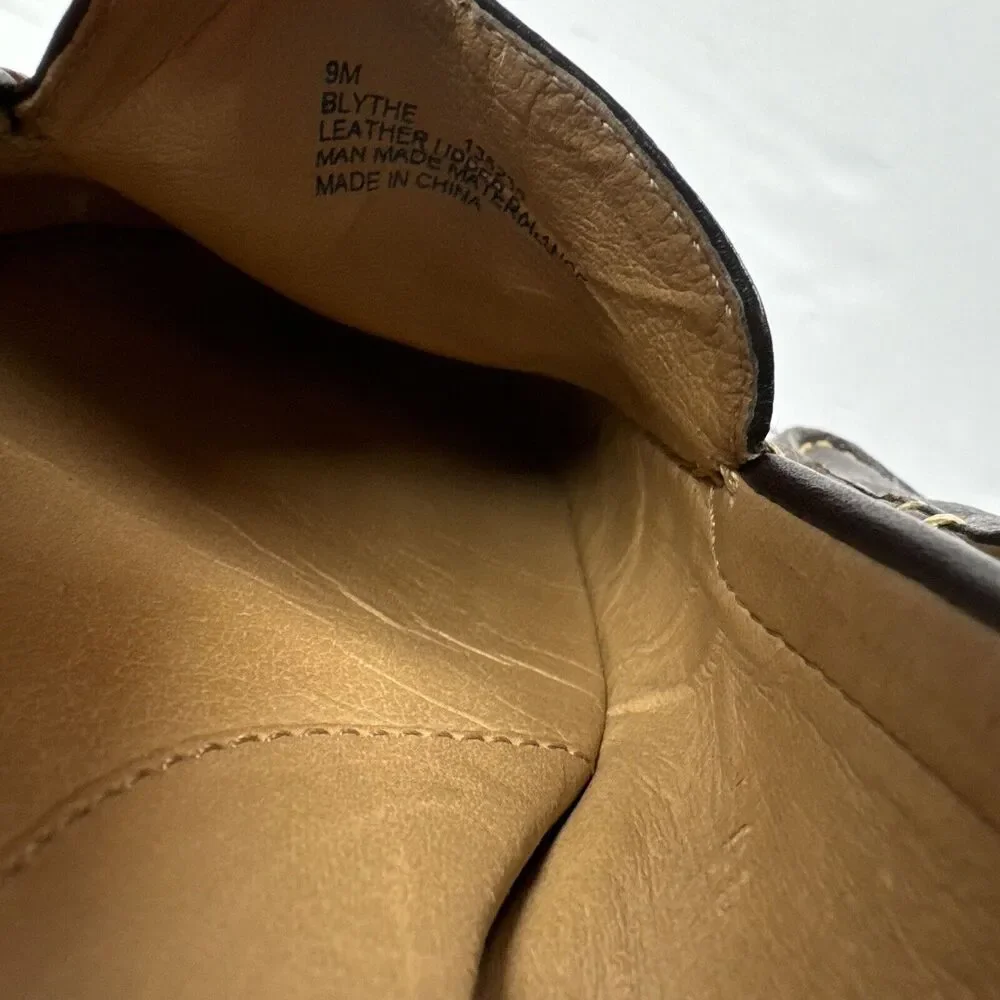 Bjorndal Brown Leather‎ Driving Moccasin slip On Shoe Size 9M *peeling One Heel